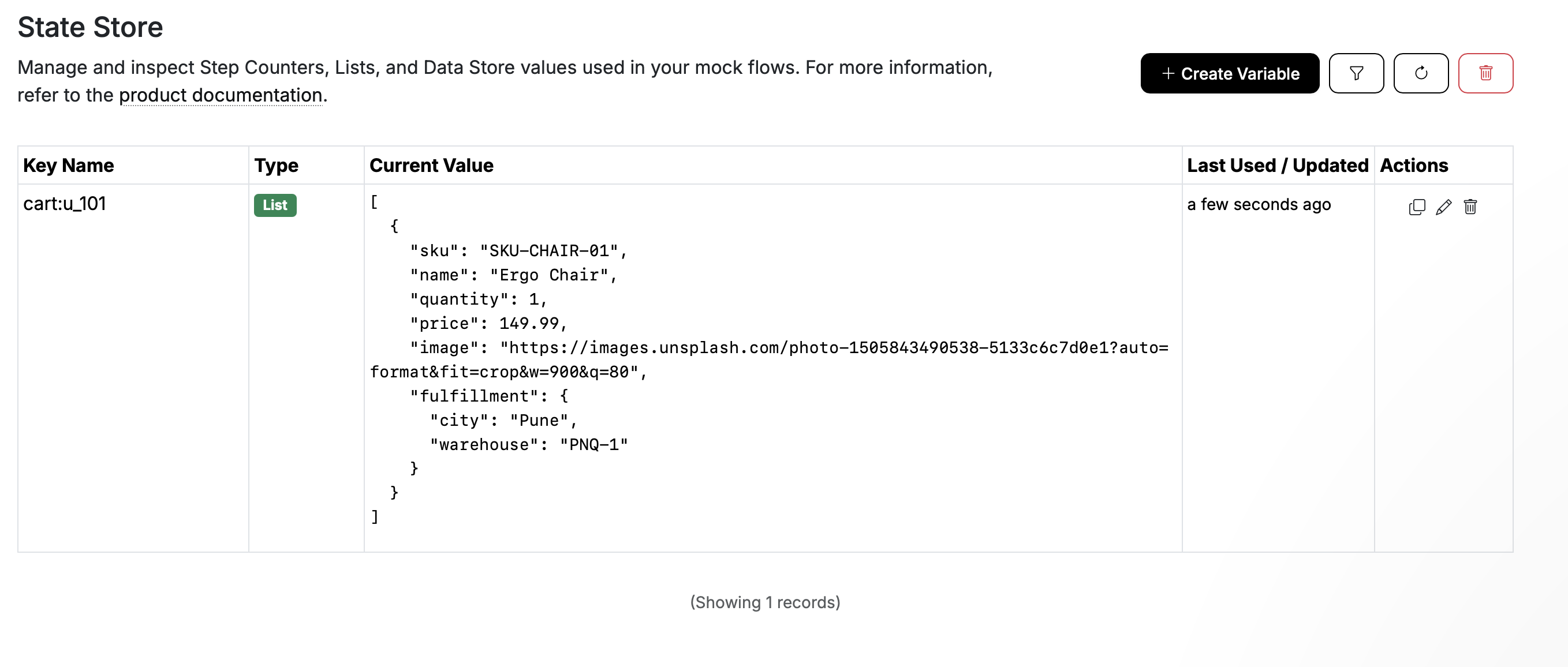 Beeceptor's stateful data Mangment Console