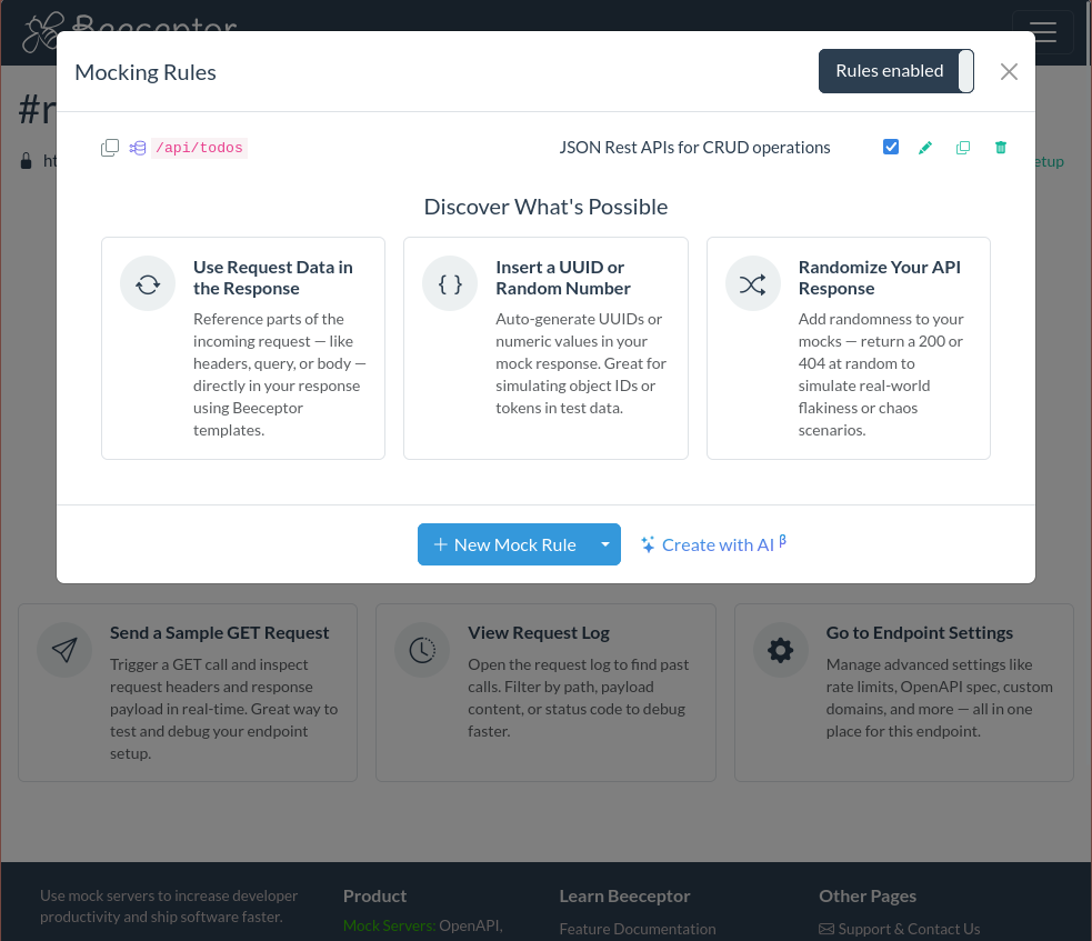 CRUD MockRule Created