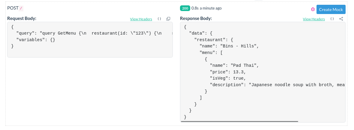 View Menu in Beeceptor