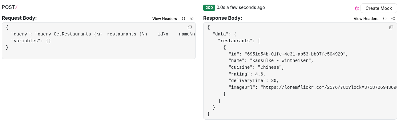 List Restaurants in Beeceptor