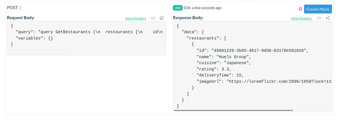 List Restaurants in Beeceptor