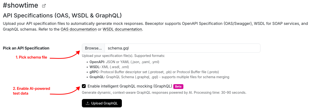 Create GraphQL mock server from settings page