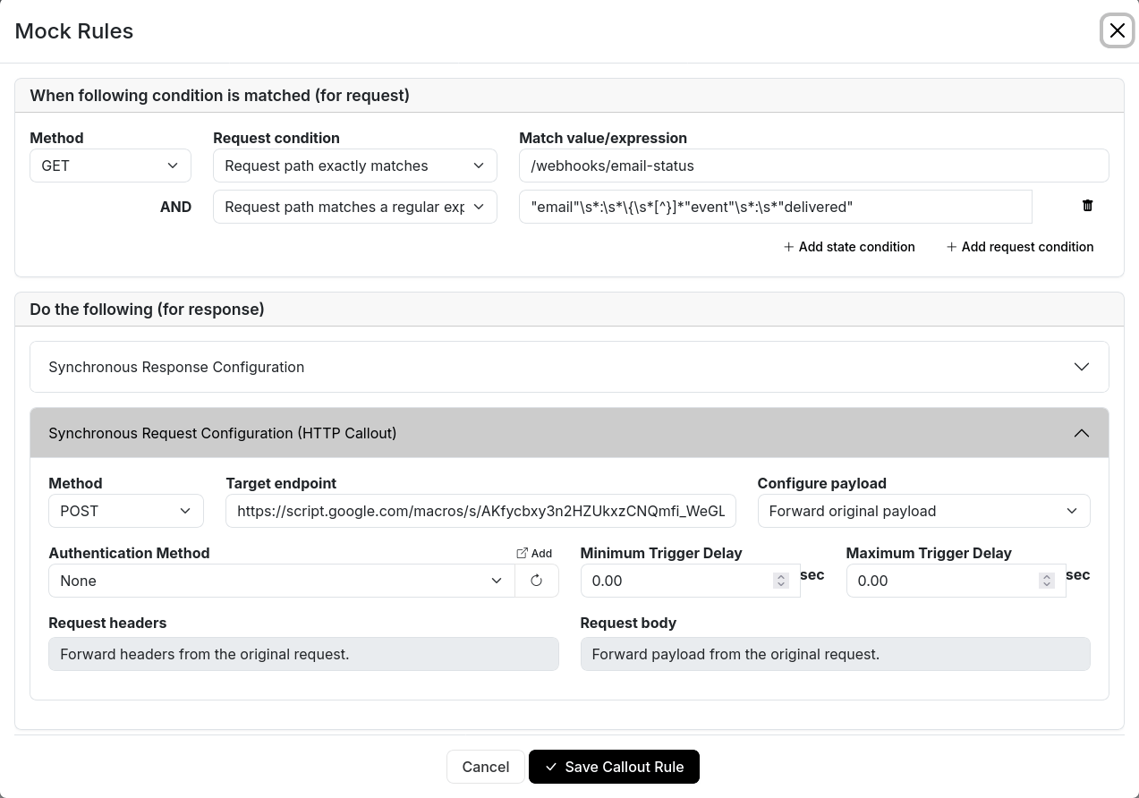 fourth rule - Create an HTTP Callout Rule