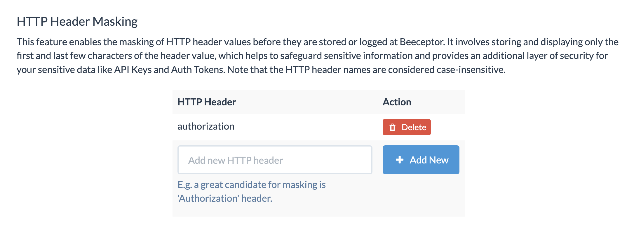 HTTP headers masking in Beeceptor