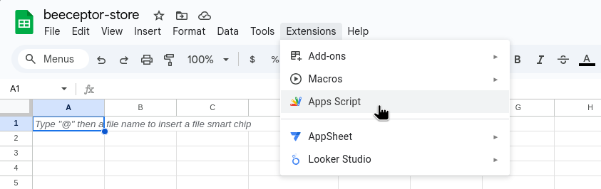 second rule - Open Apps Script