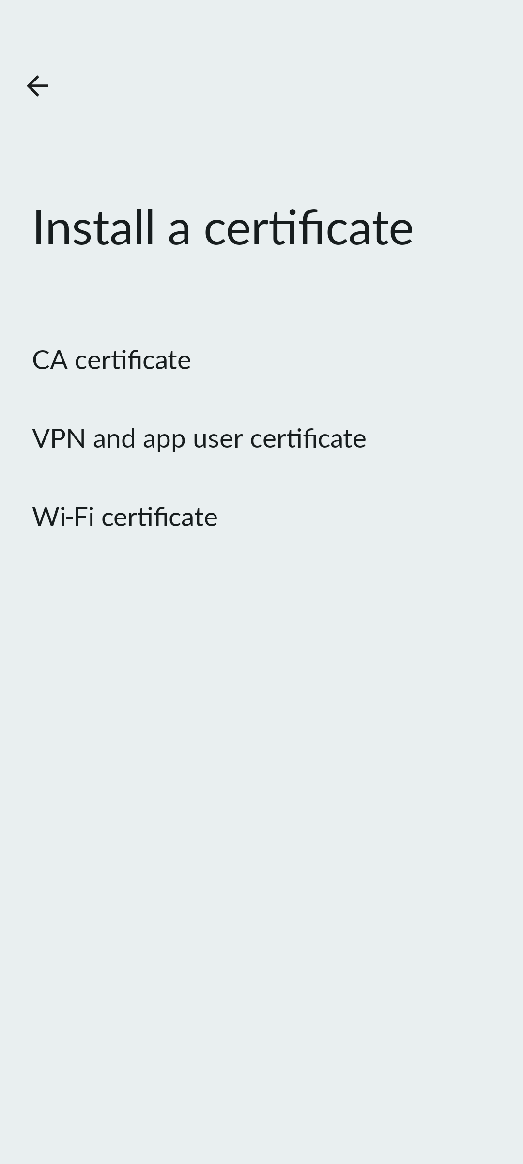 Android Certificate Installation
